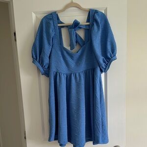 Free People Blue Puff Sleeve Dress